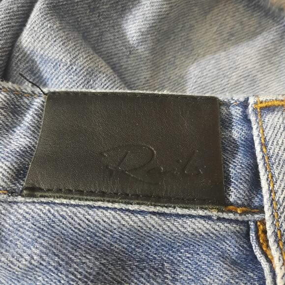 Rails Shane Button Fly Frayed Step Hem Womens Denim Mini Skirt Size 31 - Picture 4 of 10